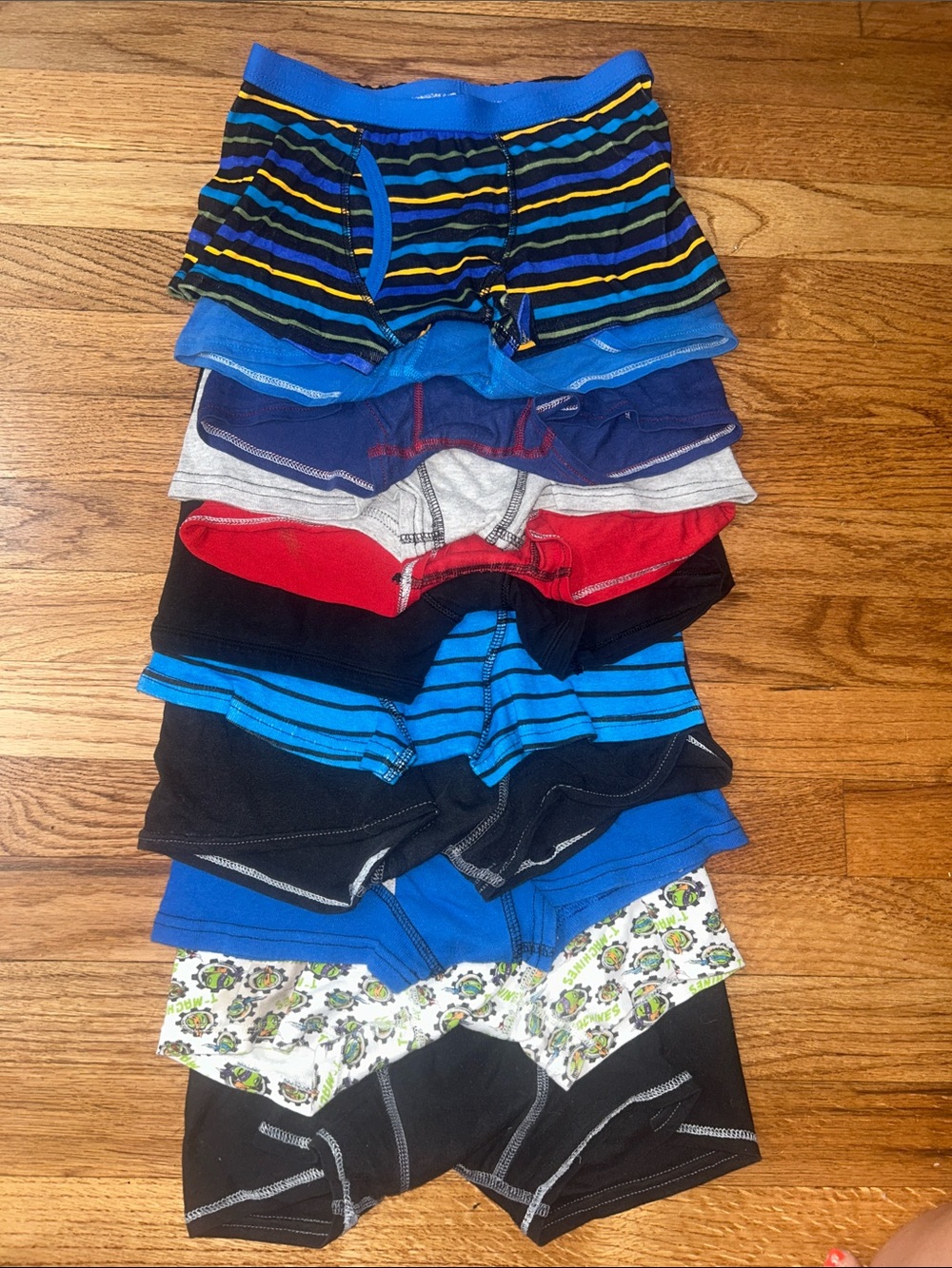 Kids Cotton Stretch Boxer Briefs - Assorted Blue, Black, Red & Gray size 8-12